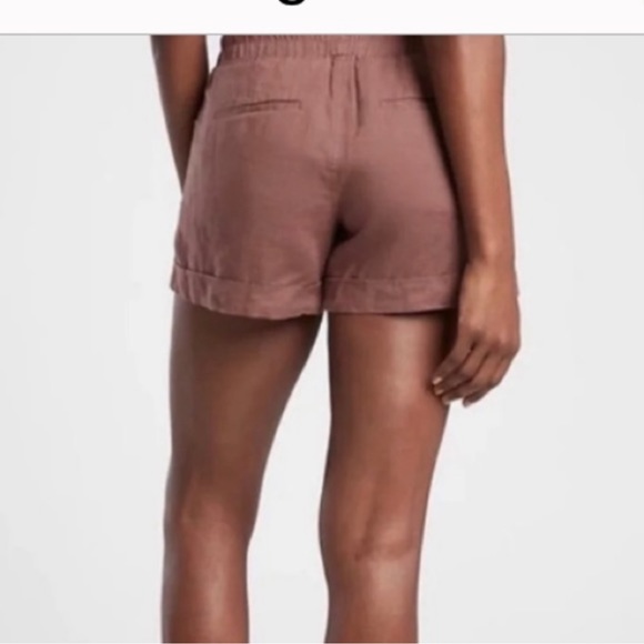 Athleta Cabo shorts linen pockets drawstring size 22 elastic waistband NEW - Picture 2 of 6